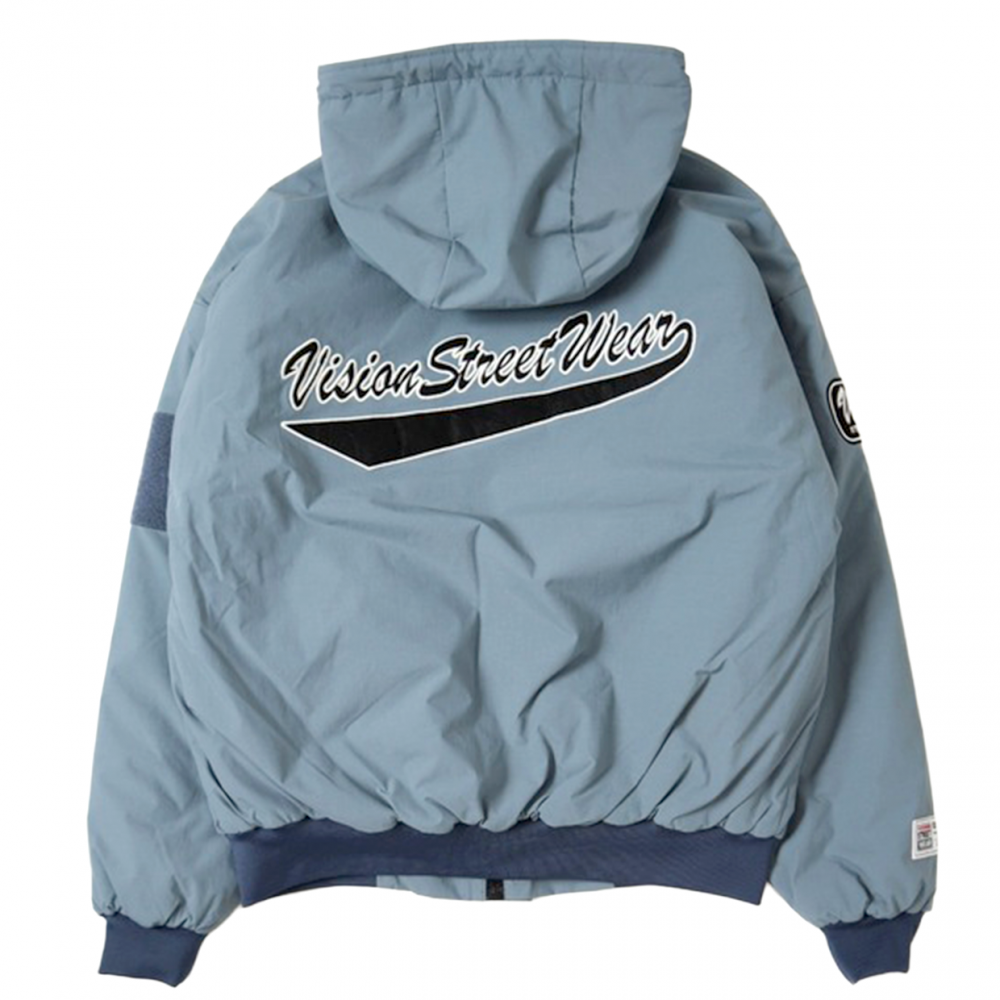 VISION STREET WEAR 中綿 ナイロンワッペンブルゾンジャケット BLUE