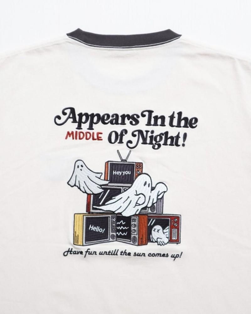 POWER TO THE PEOPLE ゴーストテレビ刺繍Tee / 半袖Tシャツ Ringer