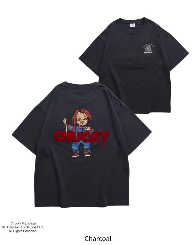 CHUCKY チャッキー サガラロゴ刺繍Tee 半袖Tシャツ チャイルド・プレイ Charcoal