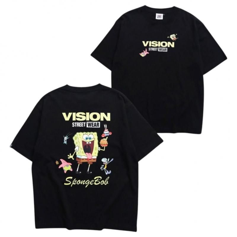 VISION STREET WEAR × スポンジ・ボブ Multi Tee / 半袖Tシャツ BLACK
