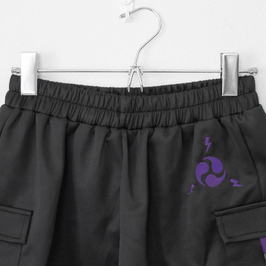 ACDC RAG CYBER PUNK 渦雷 ショートパンツ PURPLE BLACK