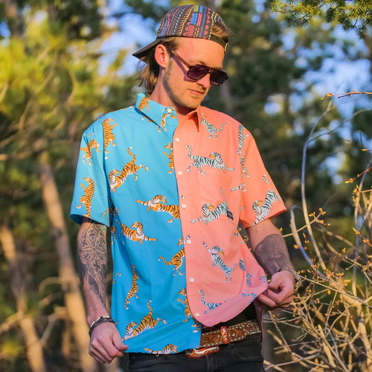 B Fresh Gear Pizza Tiger Stretch Short Sleeve Shirt