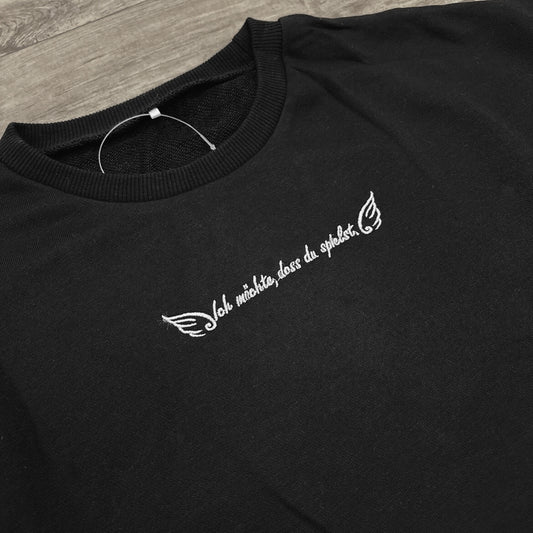 ショルダー ベルト サスペンダー付き 裏毛 スウェット ショートトップ BLACK