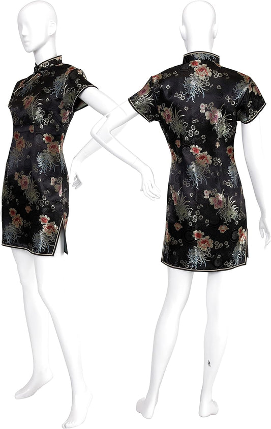 Mini-length Chinese Dress BLACK