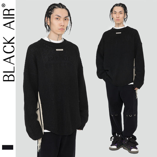 MADE EXTREME Black Air バイカラー BIGニット BLACK