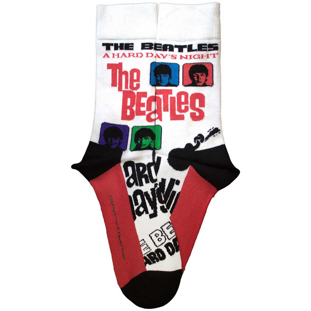 The Beatles ユニセックスソックス A Hard Day's Night Colours (White)