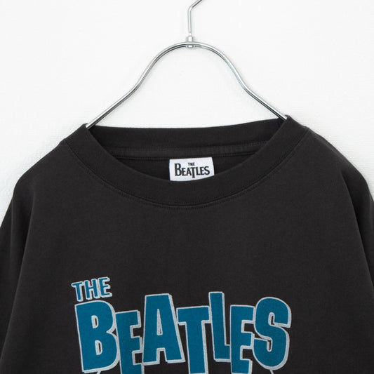 THE BEATLES Circle Photo Long T-Shirt, CHARCOAL