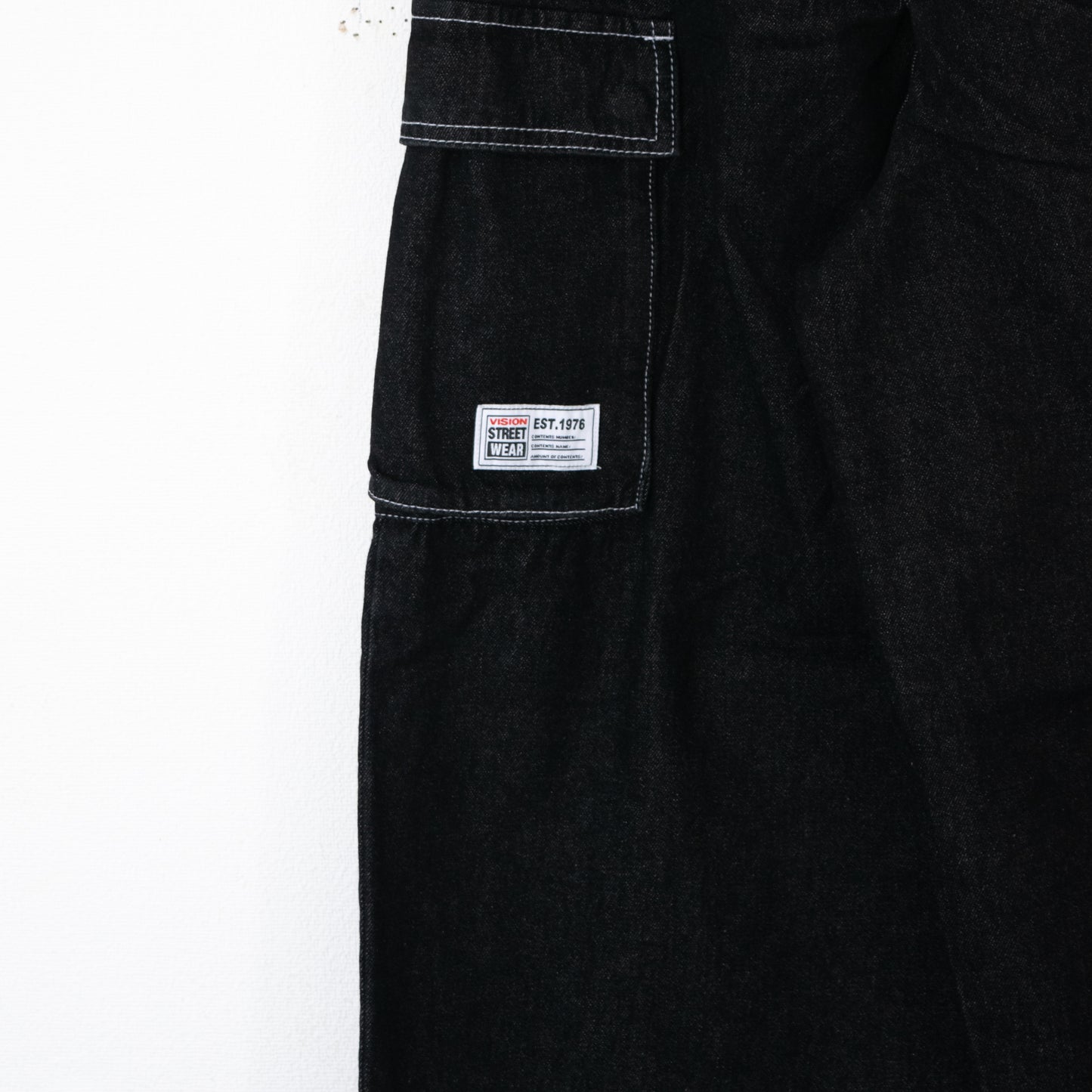 VISION STREET WEAR SKATER PANTS Wide Denim Pants BLACK