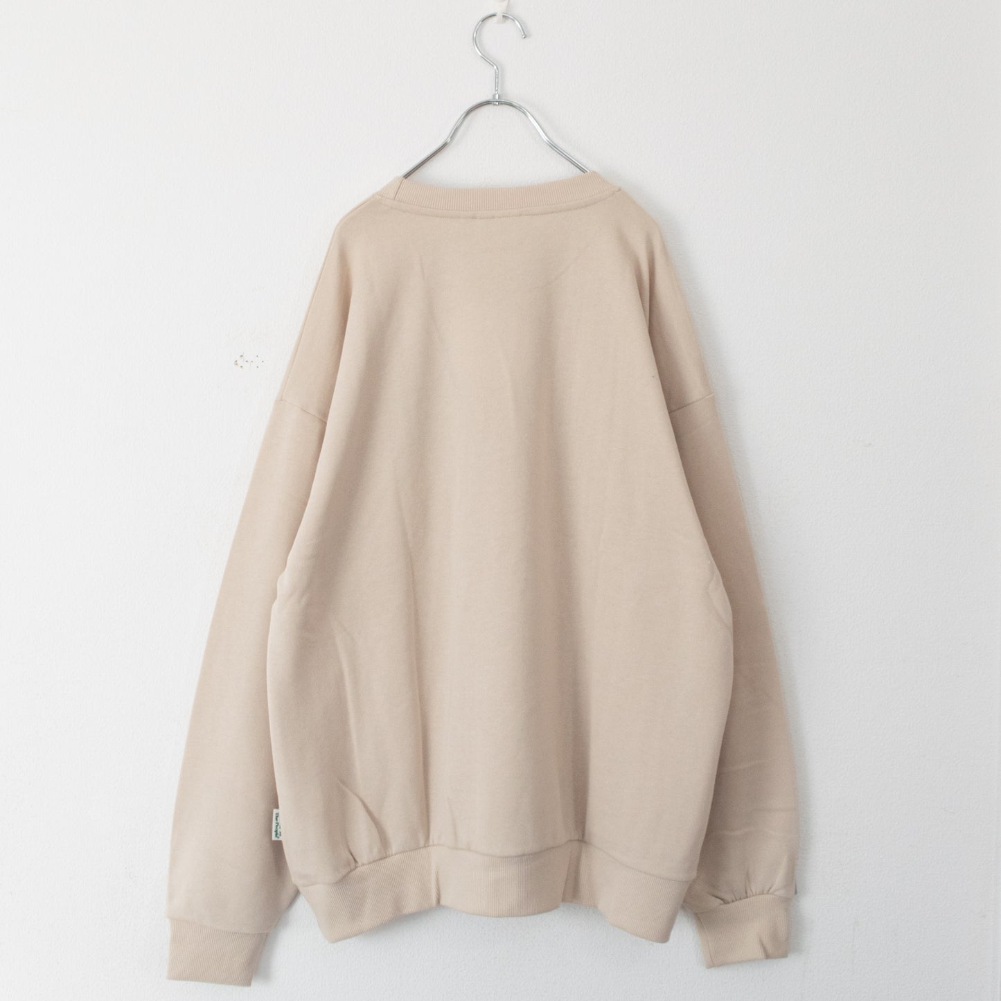 CAT 猫 ワンポイント刺繍 スウェットトップ IVORY