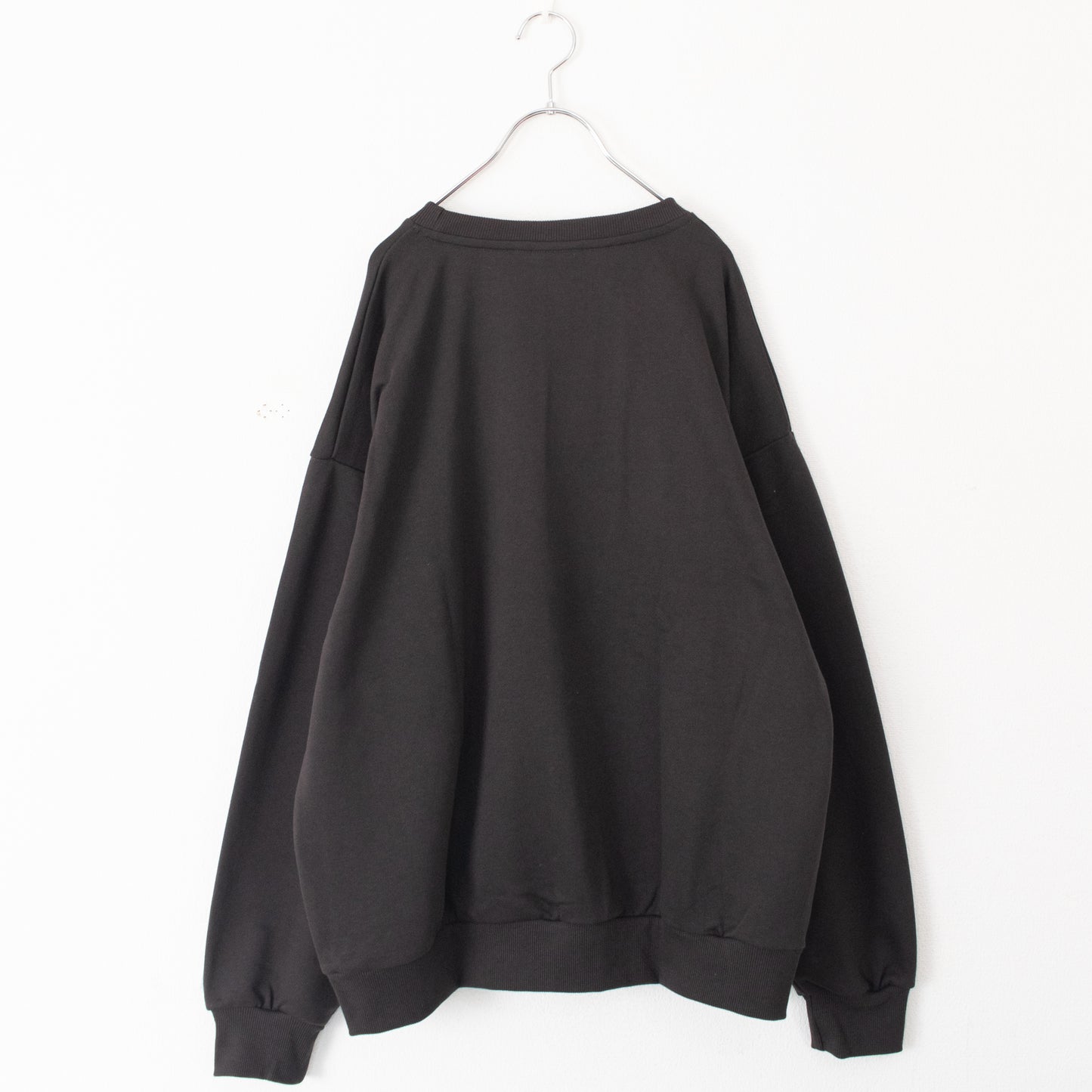 CAT 猫 ワンポイント刺繍 スウェットトップ CHARCOAL
