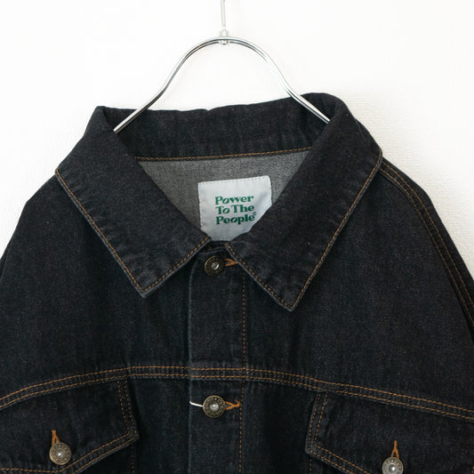 POWER TO THE PEOPLE リメイクデニムジャケット BLACK