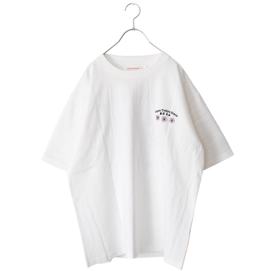 POWER TO THE PEOPLE JAPAN Series DARUMA Embroidered Short Sleeve T-Shirt WHITE