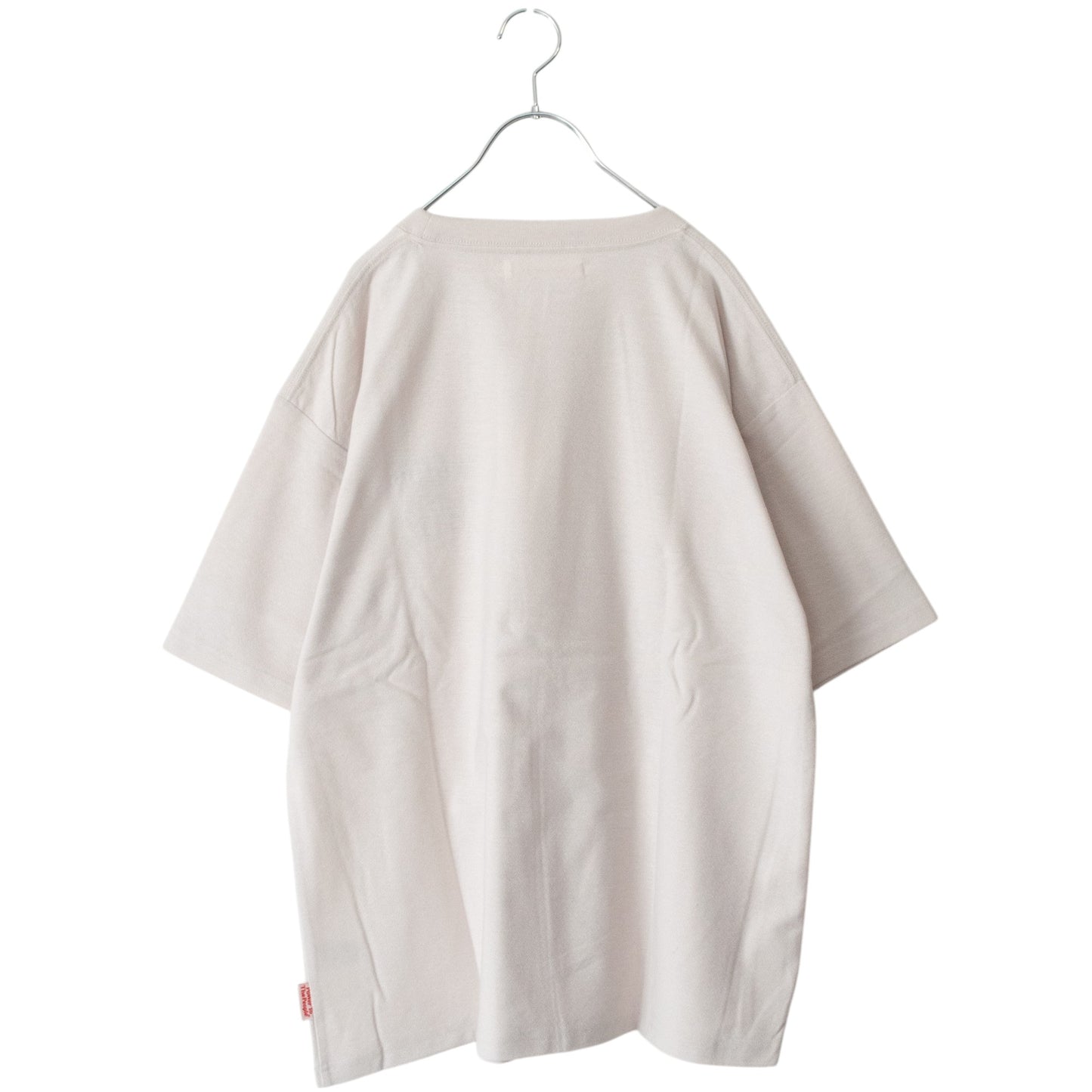 POWER TO THE PEOPLE JAPAN Series Satin Japanese Pattern Embroidered T-Shirt, Maneki-neko (Lucky Cat) Off White