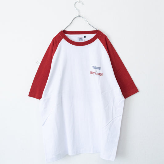 VISION STREET WEAR Betty Boop Raglan T-Shirt in Red/White