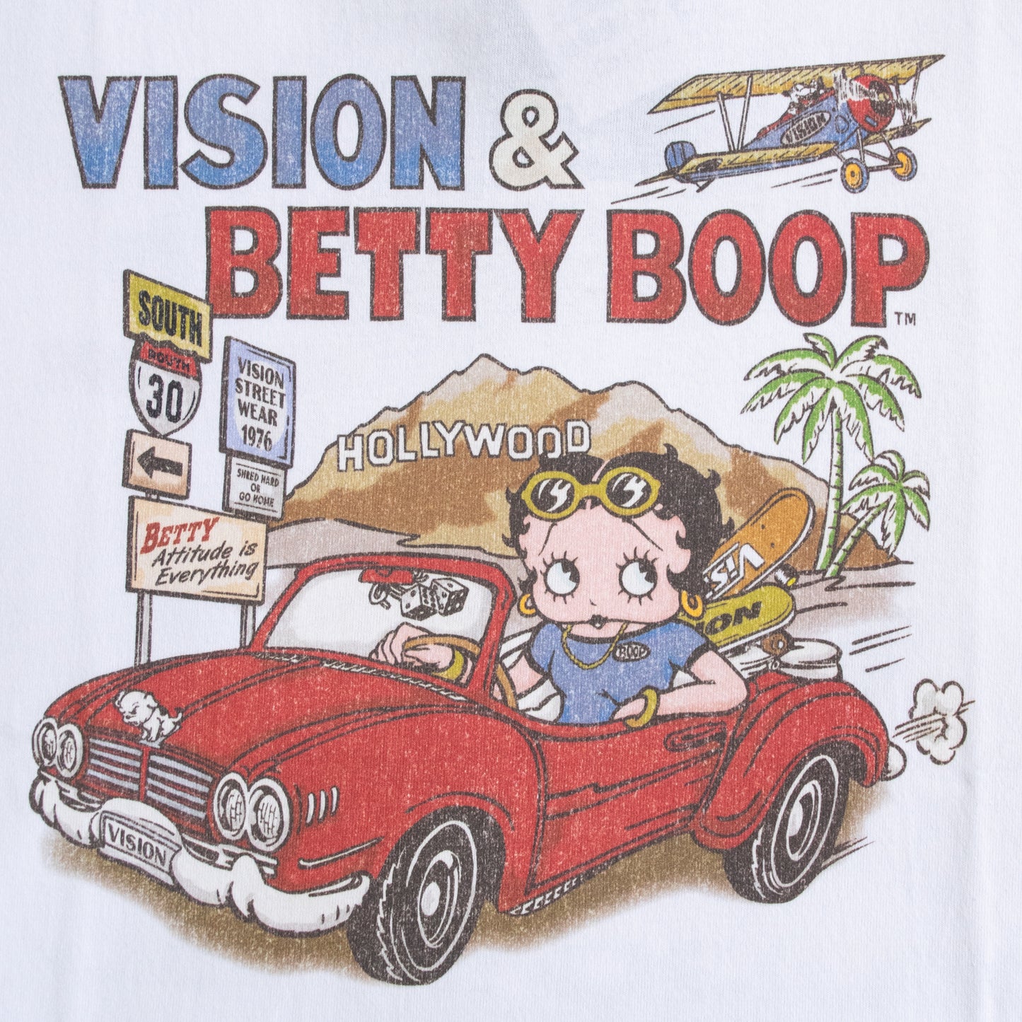 VISION STREET WEAR Betty Boop ラグランTシャツ RED/WHITE
