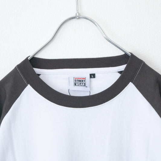 VISION STREET WEAR Betty Boop Raglan T-Shirt in Charcoal/White