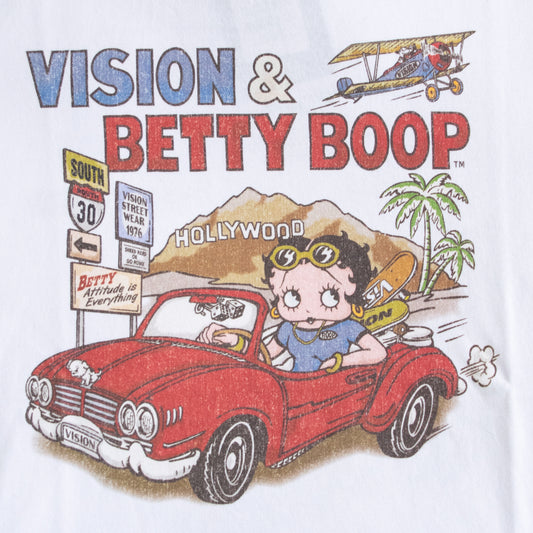 VISION STREET WEAR Betty Boop Raglan T-shirt BLACK/WHITE