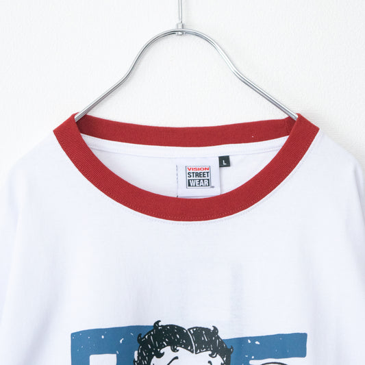 VISION STREET WEAR Betty Boop Graffiti T-shirt WHITE/RED