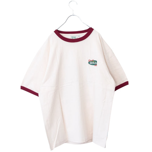 POWER TO THE PEOPLE クリームソーダ 刺繍 Tシャツ WHITE/RED