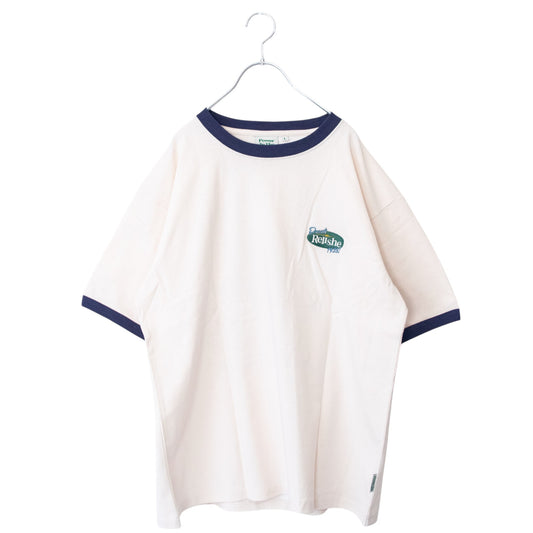 POWER TO THE PEOPLE クリームソーダ 刺繍 Tシャツ WHITE/BLUE