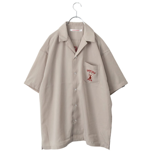 POWER TO THE PEOPLE JAPAN Series MANEKINEKO Open-Collar Short-Sleeve Shirt IVORY