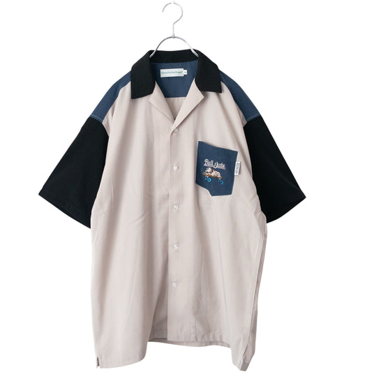 POWER TO THE PEOPLE Skate Bulldog Open-Collar Short Sleeve Shirt MIX