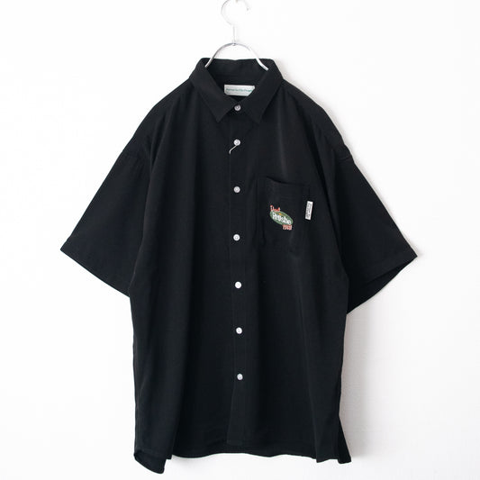 POWER TO THE PEOPLE Cream Soda Embroidered Short Sleeve Shirt BLACK