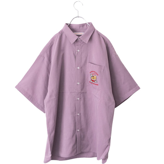 POWER TO THE PEOPLE JAPAN Series RAMEN Open-Collar Short-Sleeve Shirt PURPLE