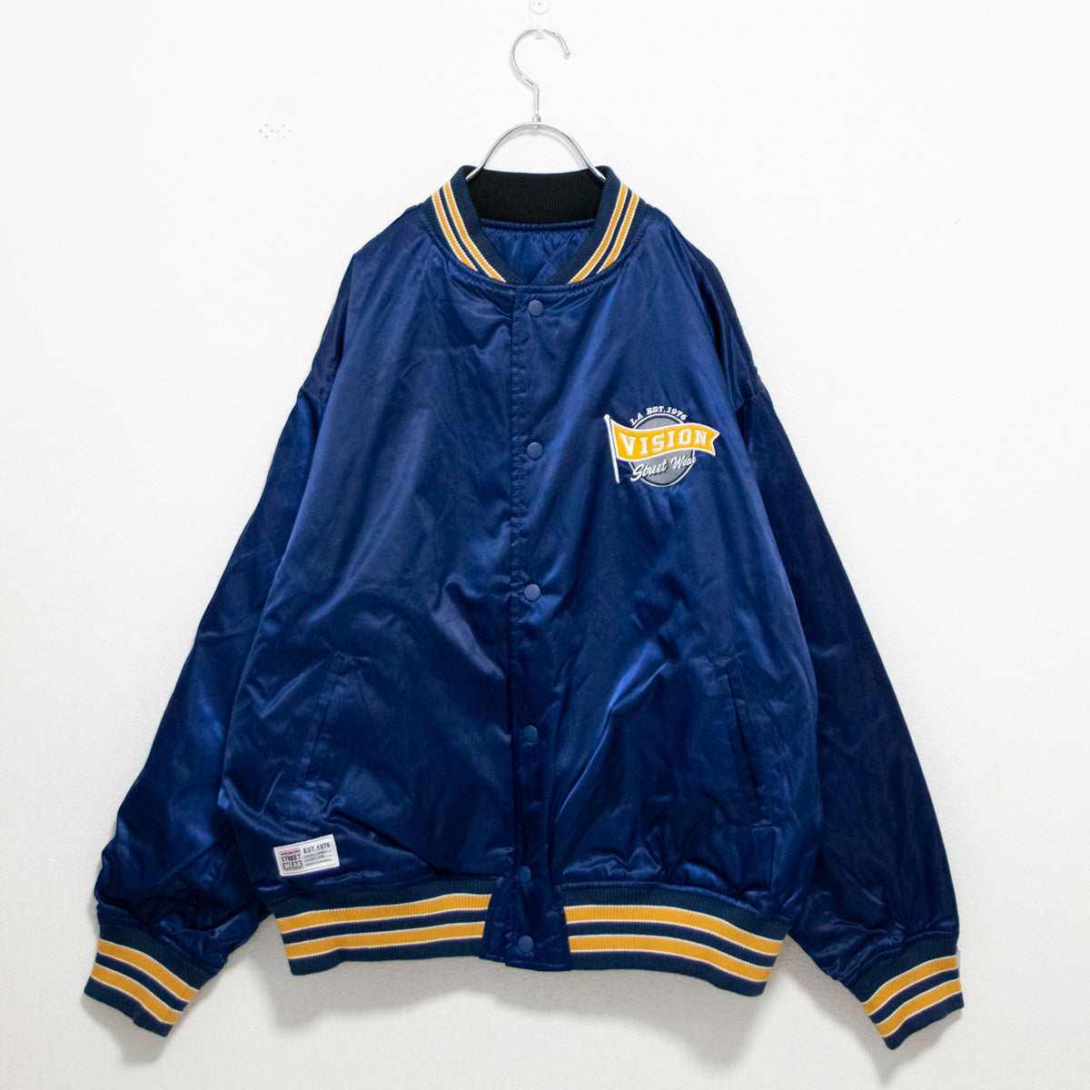 VISION STREET WEAR Reversible padded satin blouson, NAVY