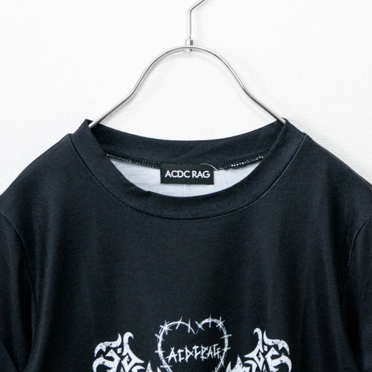 ACDC RAG WING HEART チビT 半袖Tシャツ BLACK ブラック