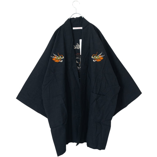 POWER TO THE PEOPLE JAPAN Series Embroidered Happi Coat Dragon BLACK