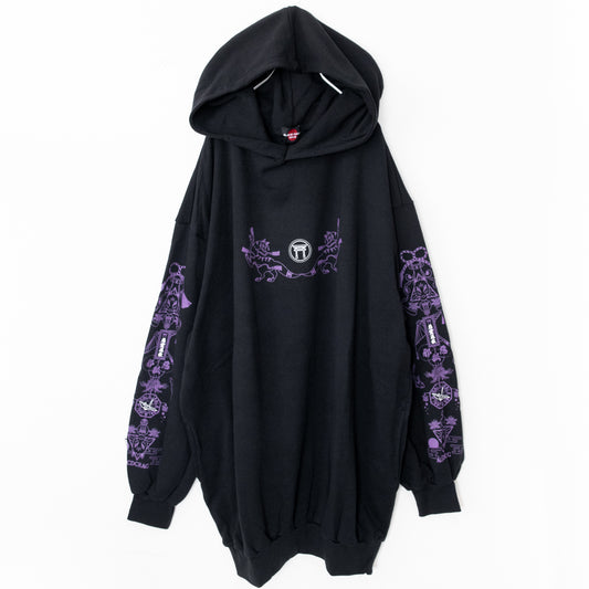 ACDC RAG 稲荷 パーカー 原宿系 和風 着物 狐 BLACK/PURPLE