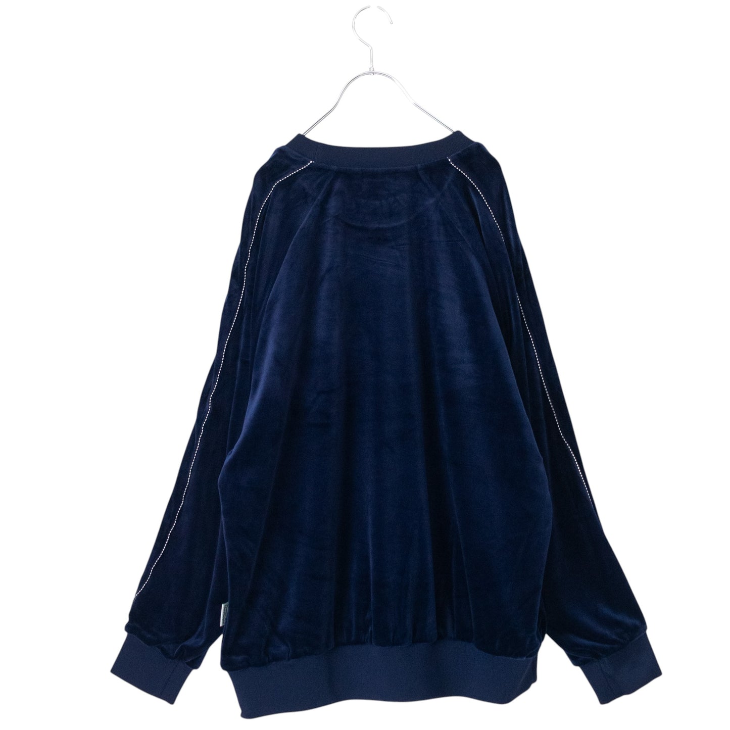 POWER TO THE PEOPLE ベロア ラグラン スウェット NAVY