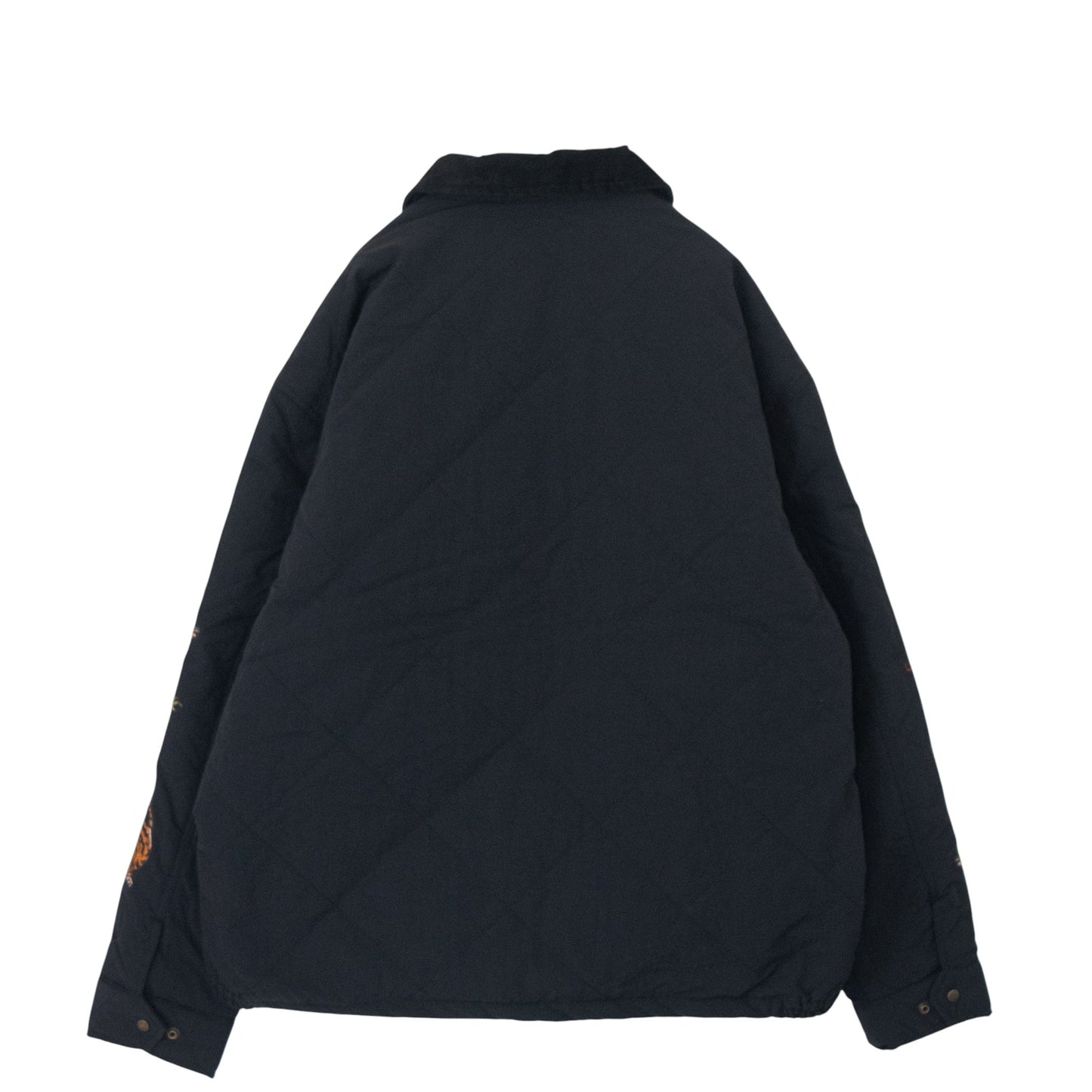 POWER TO THE PEOPLE Tiger and Dragon Embroidered Quilted Jacket BLACK