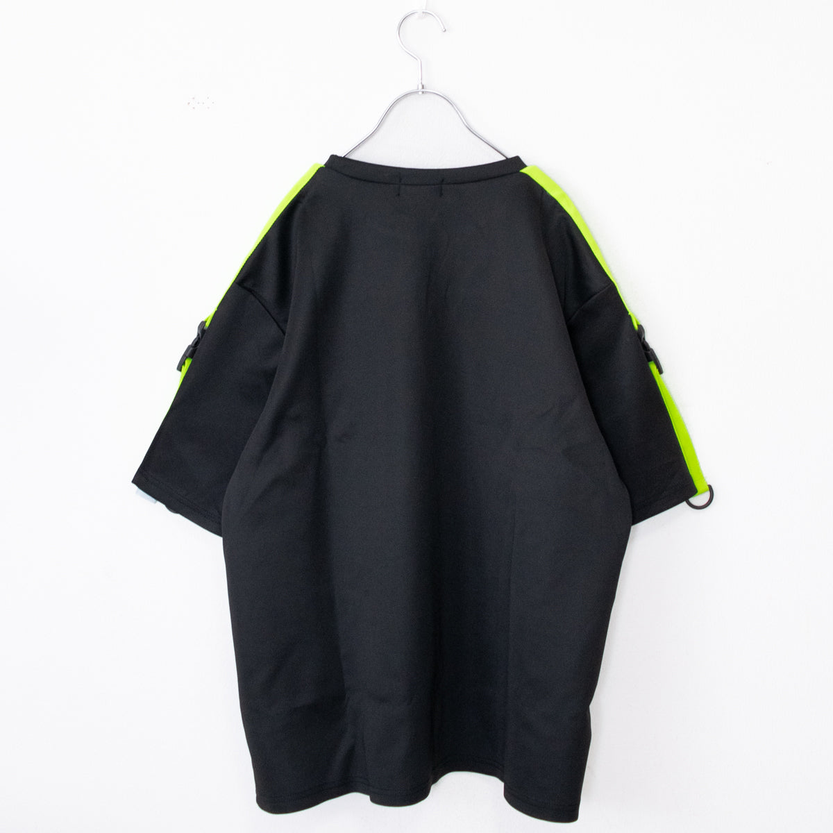 ACDC RAG CYBER PUNK vortex lightning short sleeve T-shirt NEON GREEN BLACK