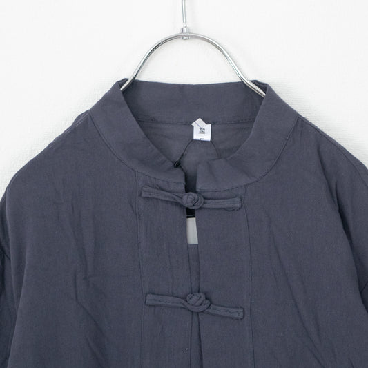 B品 ガーゼ ライト チャイナシャツ NAVY
