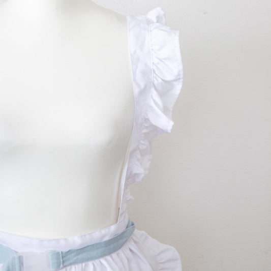 ACDC RAG Dot Cat Ruffle Apron WHITE Pastel Blue
