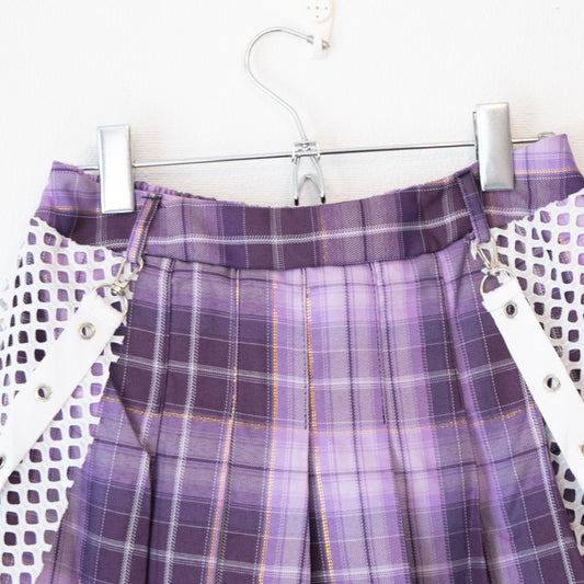 ACDC RAG パステル グルーミー チェックプリーツスカート WHITE