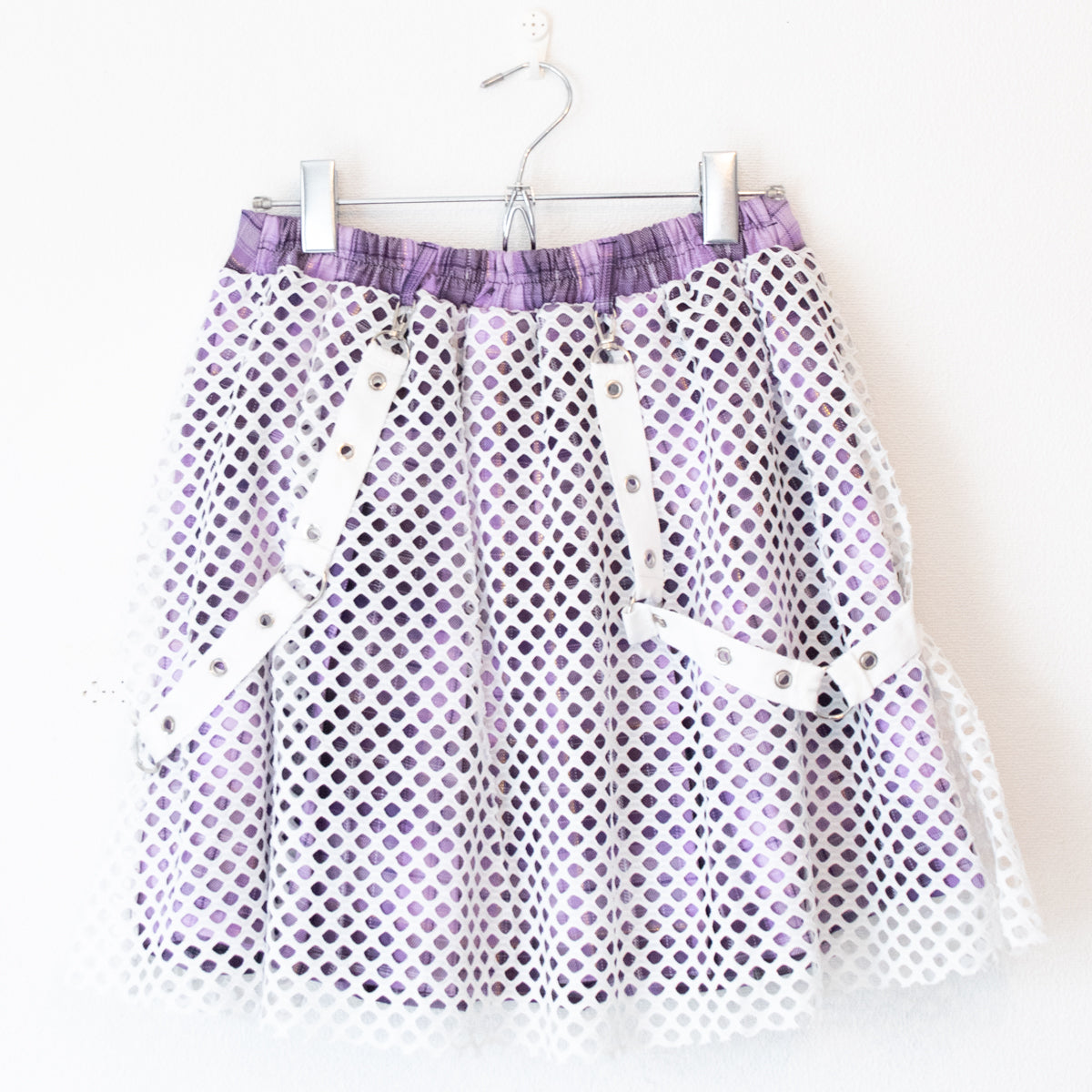 ACDC RAG パステル グルーミー チェックプリーツスカート WHITE