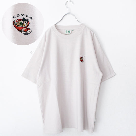 POWER TO THE PEOPLE Ramen Embroidered T-Shirt White