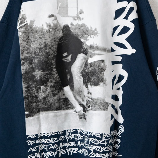 SEQUENZ OG COLLAGE PUFF PRINT LONG SHIRT NAVY