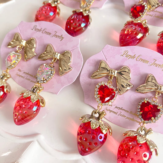 Purple Cream プリンセスストロベリーピアス・イヤリング P1526