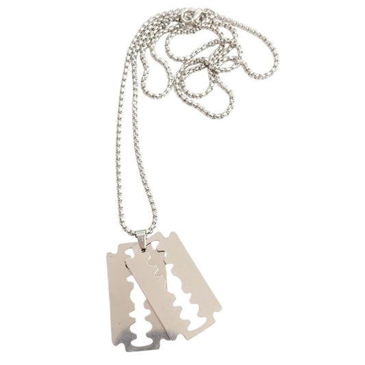RAZOR カミソリ ネックレス ダブル SILVER