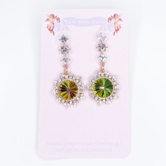 ビジュー ダングル ピアス