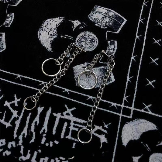 Ring chain earrings SILVER