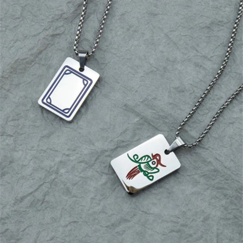麻雀牌 メタルプレートネックレス SILVER シルバー