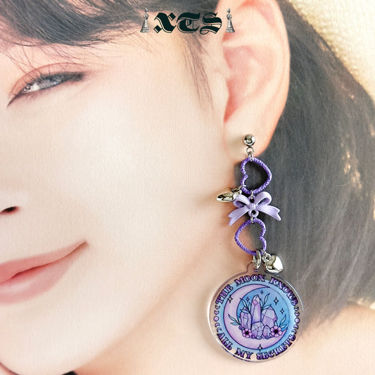 XTS Crystal and Moon Earrings TS0315