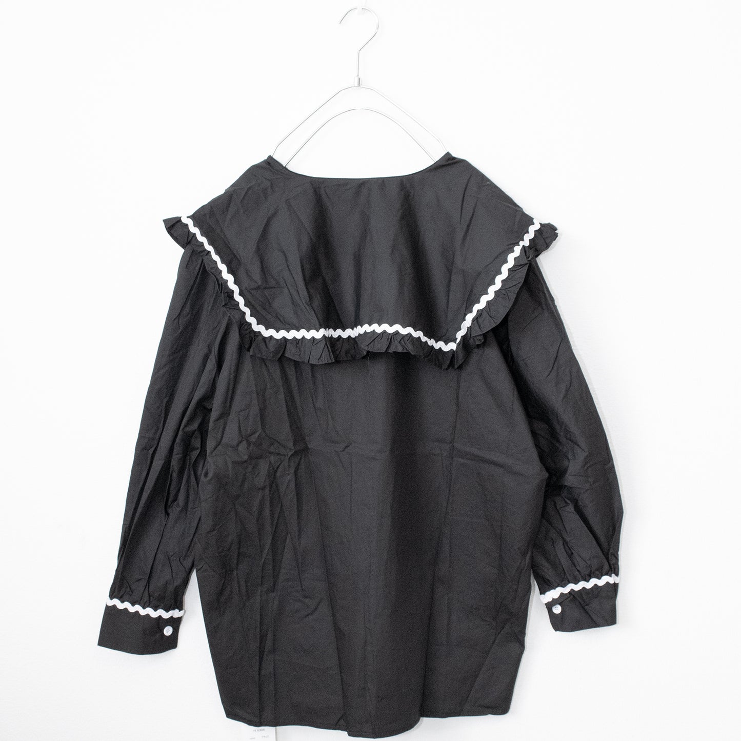 BIG COLLARED LONG SLEEVE SHIRT BLACK