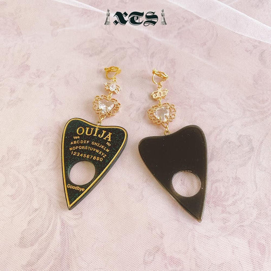 XTS ウィジャボード プランシェット クリアハート イヤリング GOLD