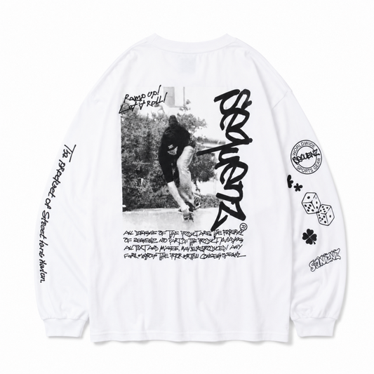 SEQUENZ O.G COLLAGE PUFF プリント ロンT WHITE